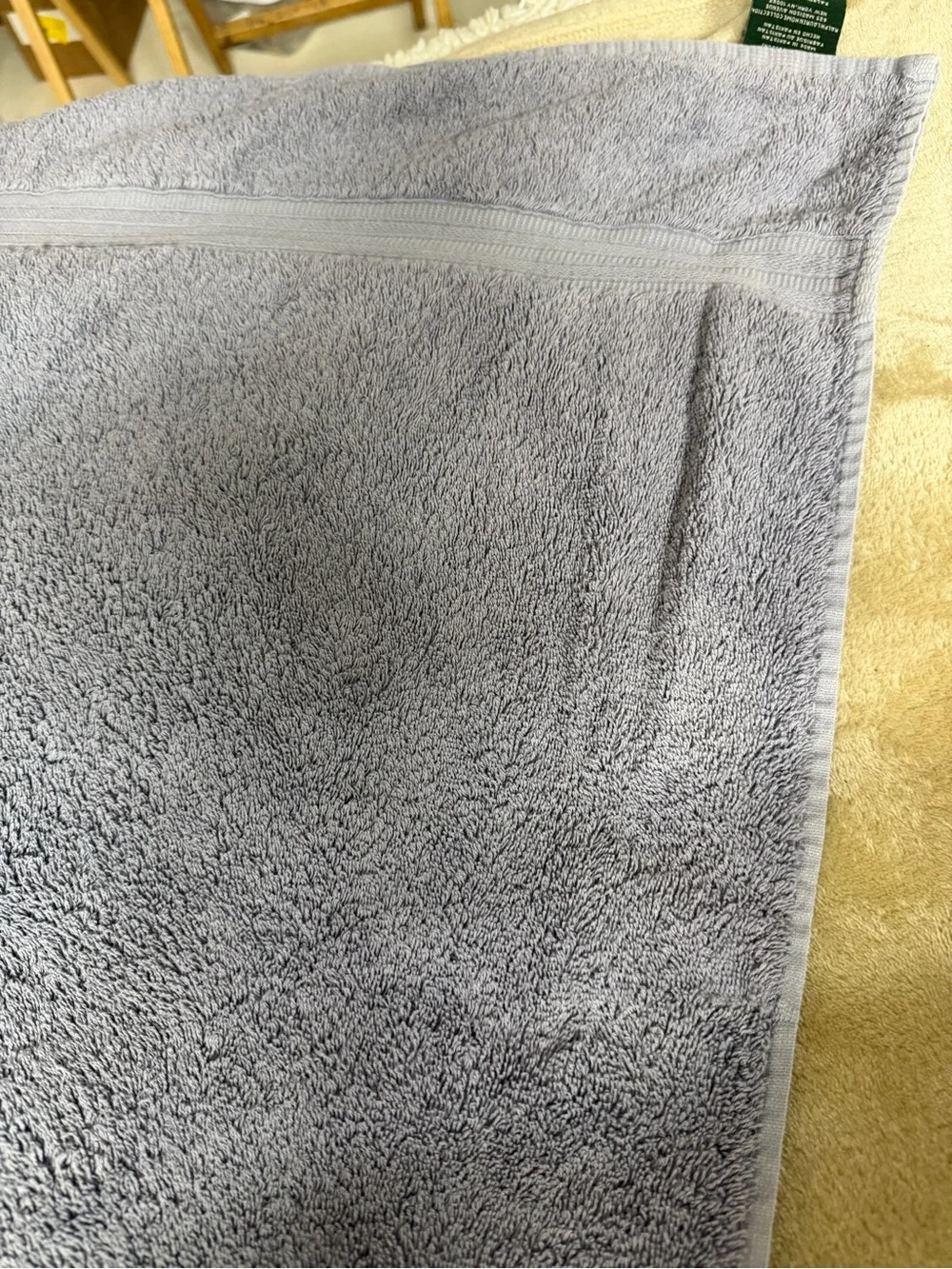 Ralph Lauren Light Gray lavender Plush Cotton Bath Towel 30”x53” RN41381